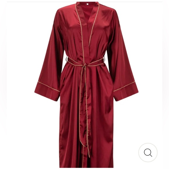 Kilo Brava ruby wine burgundy maxi satin robe L - Picture 2 of 5